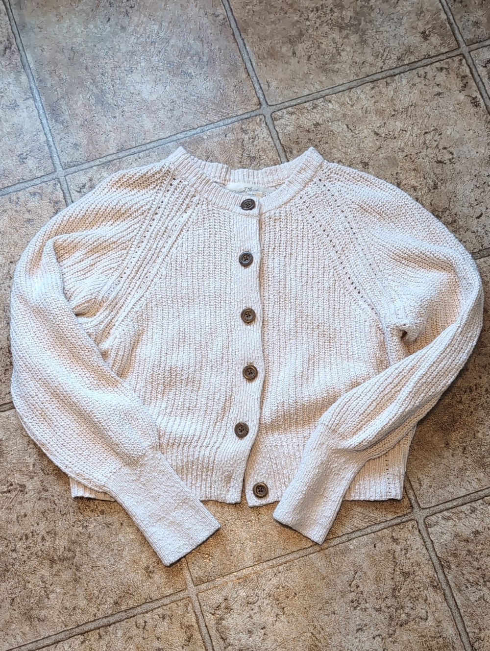 Universal Thread Cream Knit Button-Front Cardigan